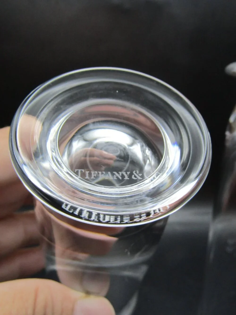 Set of Two Tiffany and Co. Stemless Champagne Flutes